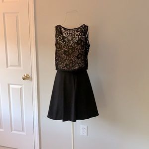 Black lace top dress